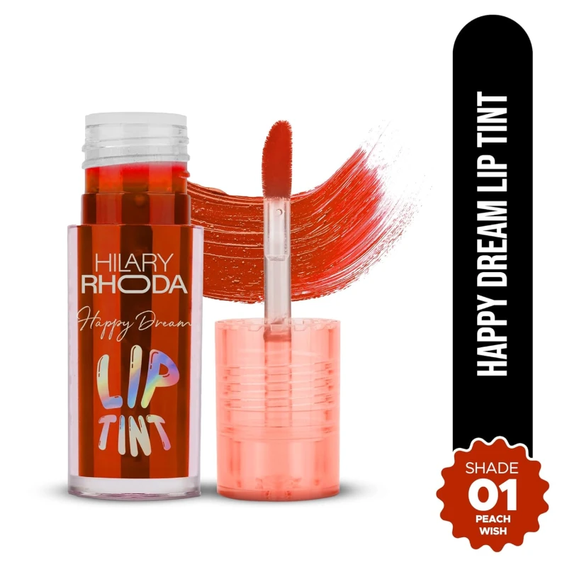 Hilary Rhoda Happy Dream Lip Tint | Hydrating Formula | Infused with Hyaluronic Acid | Cruelty-Free & Glossy Finish | Non-Sticky Formula - 3.7g (Peach Wish- Shade 01) thumbnail 2
